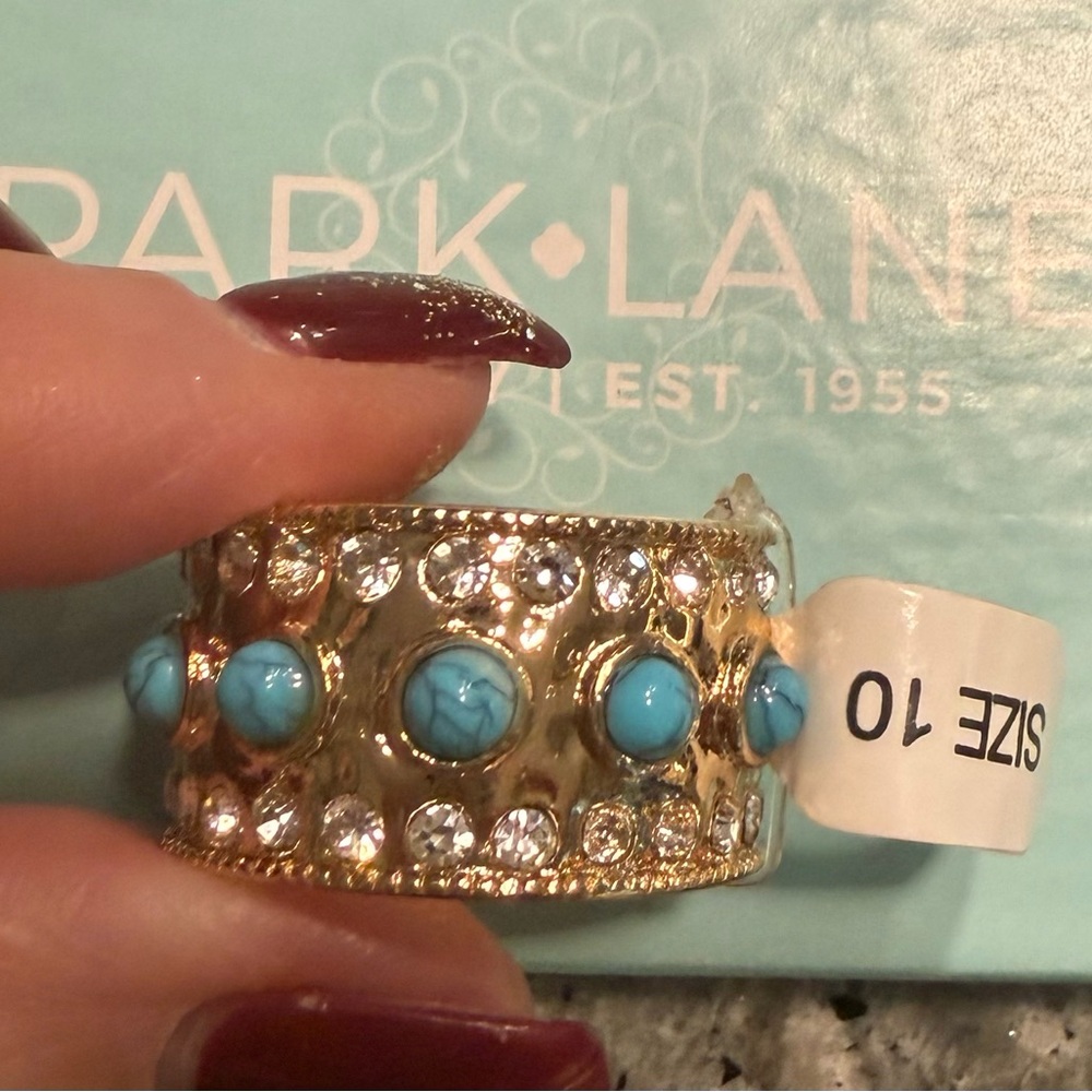 Park Lane Gold Ring with Turquoise Accents - Picture 2 of 2